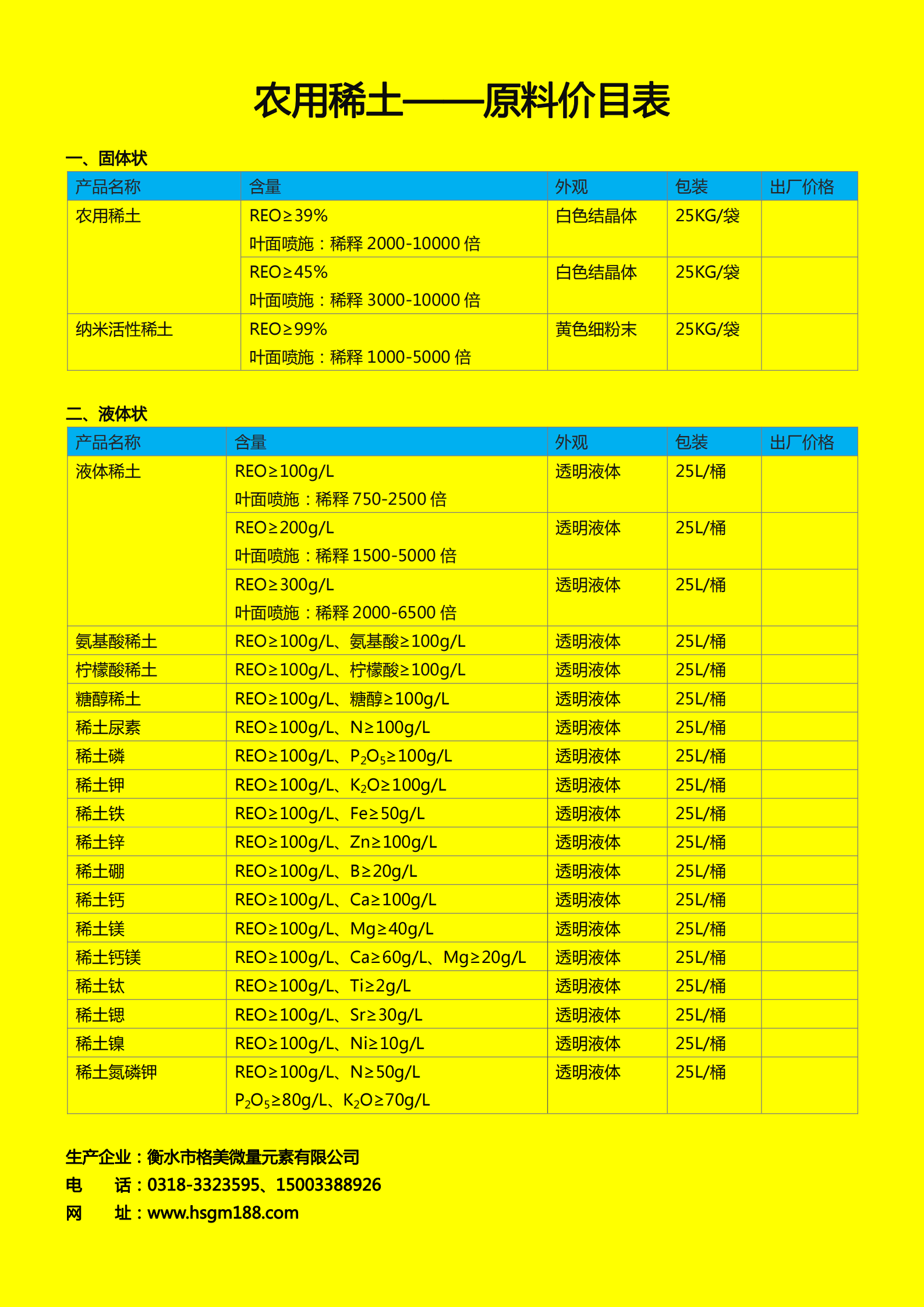 農(nóng)用稀土系列